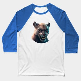 Angry Cougar Head Baseball T-Shirt